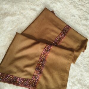 Taupe Brown Toosha Shawl with Sozni Hand-Embroidery