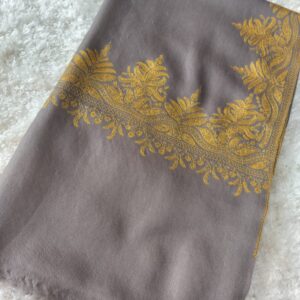 Grey Hand-Tilla Pashmina Shawl