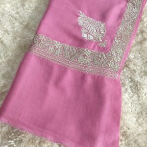 Bubble Gum Pink Hand-Tilla Pashmina Shawl