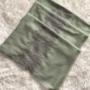 Sage Green Kashmiri Sozni Hand-Embroidered Pashmina Shawl