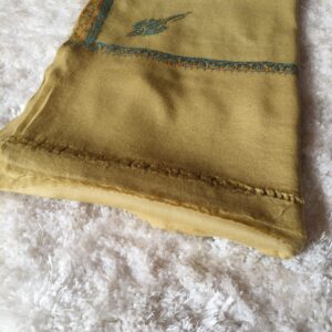 Mustard Gold Kashmiri Sozni Embroidered Pashmina Shawl