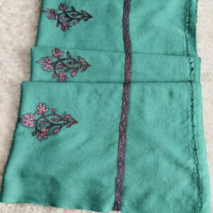 Sea Green Kashmiri Sozni Hand-Embroidered Pashmina Shawl