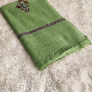 Apple Green Kashmiri Sozni Hand-Embroidered Pashmina Shawl